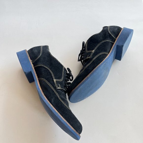 Cole Haan Black Suede Wingtip Oxford Men’s Size 7M Shoes Lace‎ Up Work Career - Picture 7 of 9